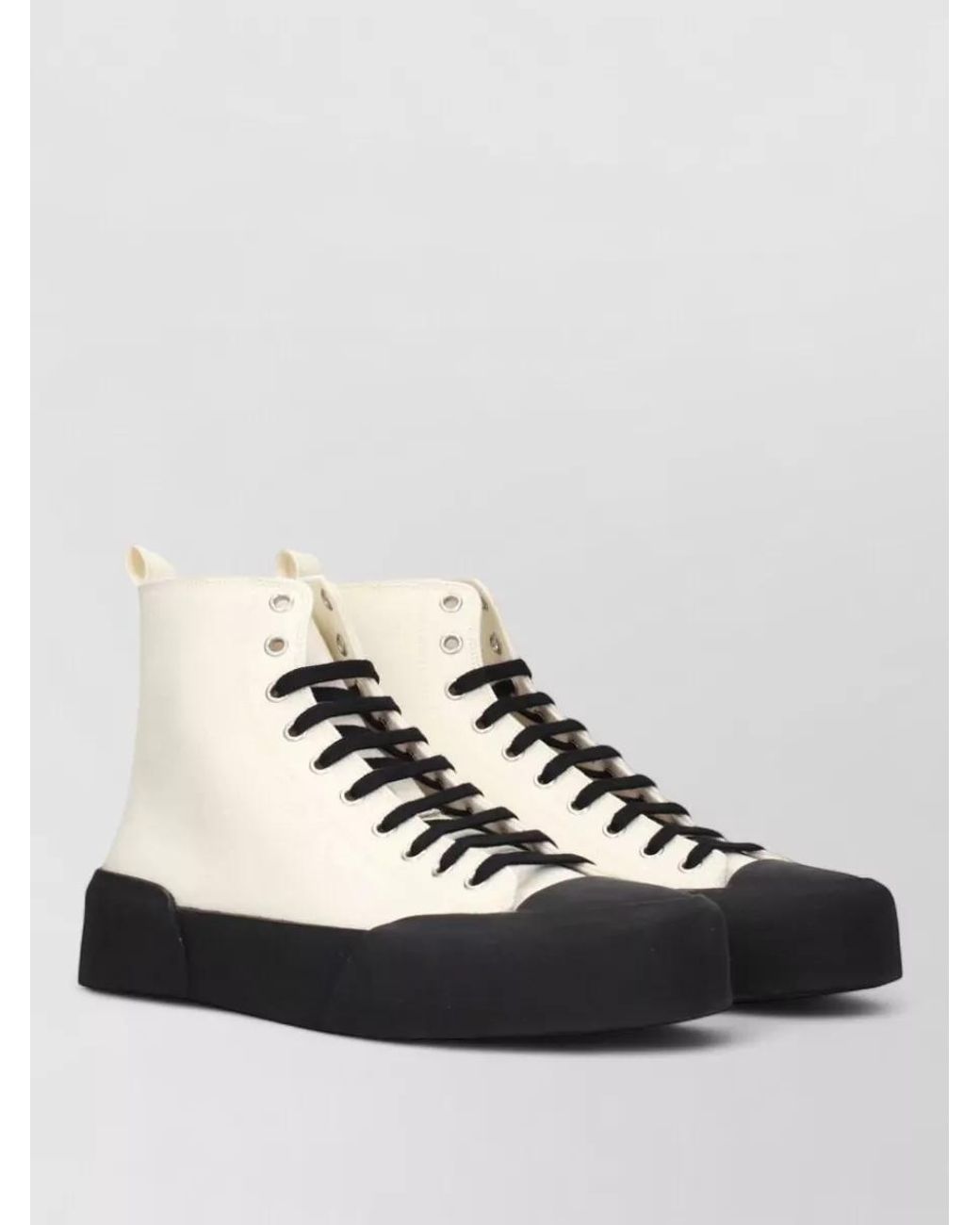 Jil Sander Black Cotton High-Top Sneakers for men