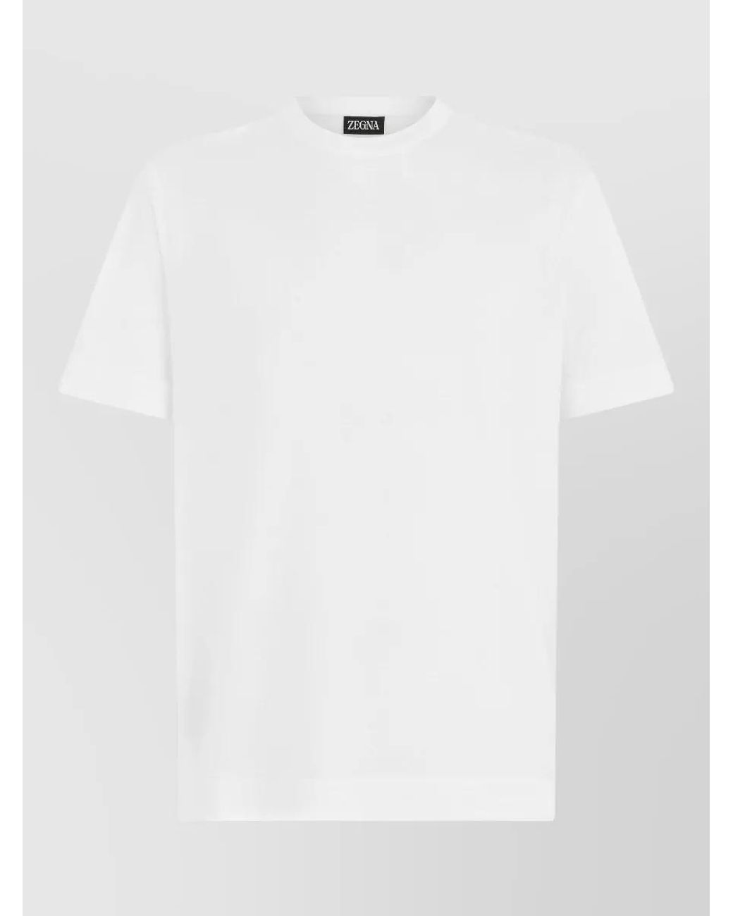 Zegna White Cotton Short-Sleeve T-Shirt for men