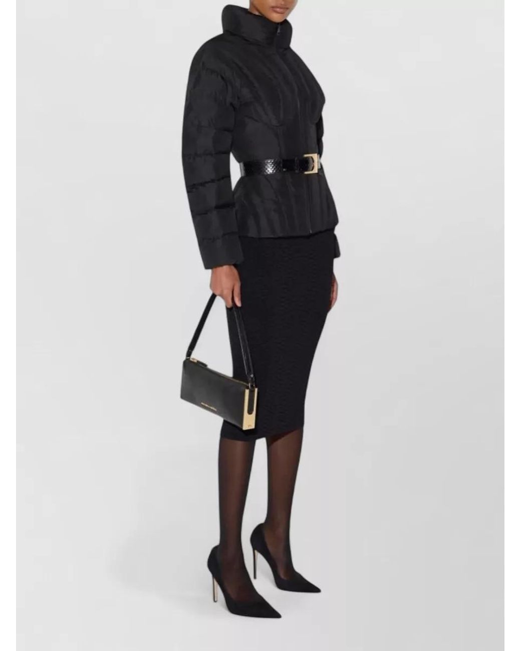 Elisabetta Franchi Blue Quilted Down Jacket
