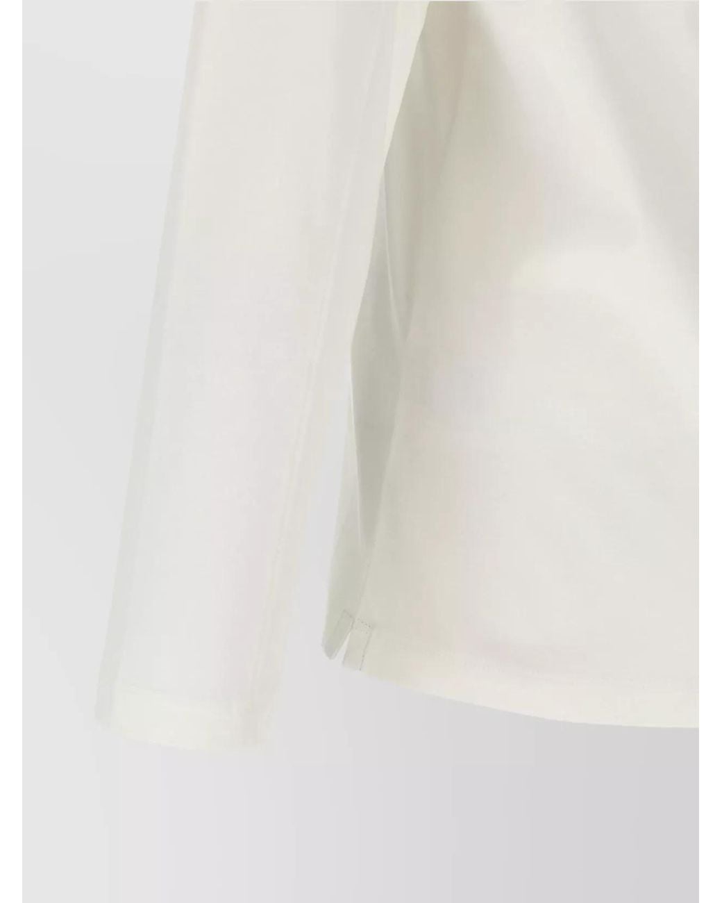 Brunello Cucinelli White T-Shirt Crew Neck Long Sleeves for men