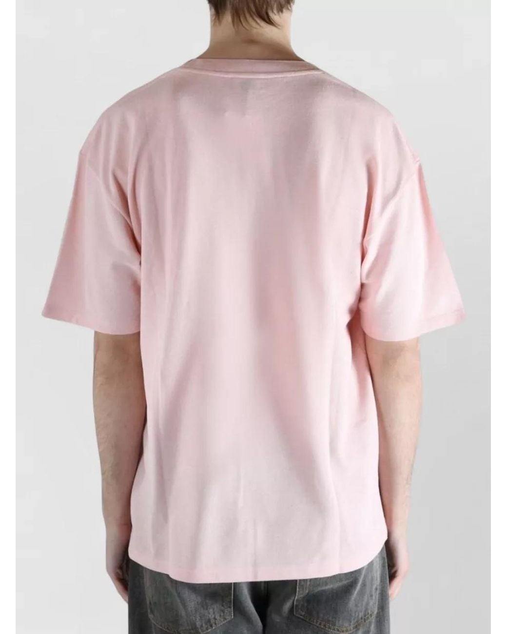 Saint Laurent Pink Piqué Oversized T-Shirt for men