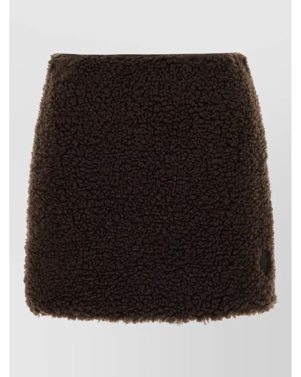 Moncler Black Teddy-Effect Mini Skirt
