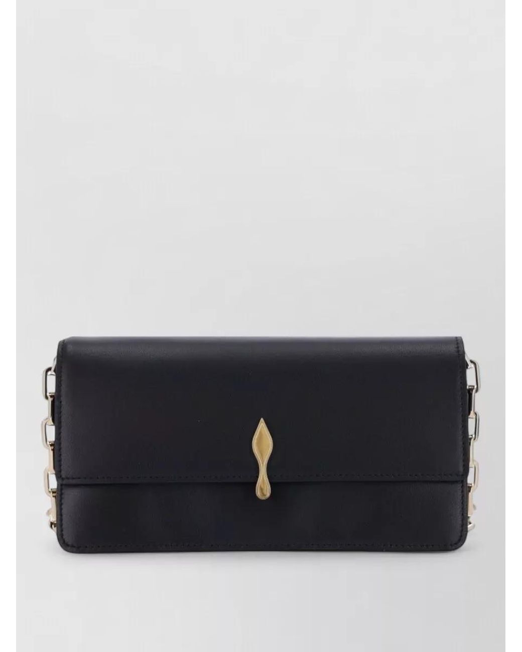 Christian Louboutin Black Loubi54 Lamb Leather Clutch Bag