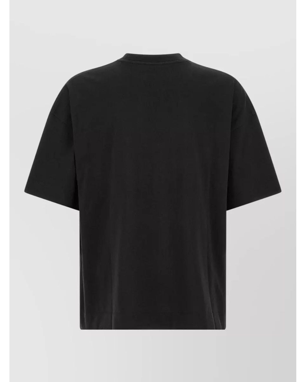 Dries Van Noten Black Cotton Oversized Ribbed Crew-Neck T-Shirt for men