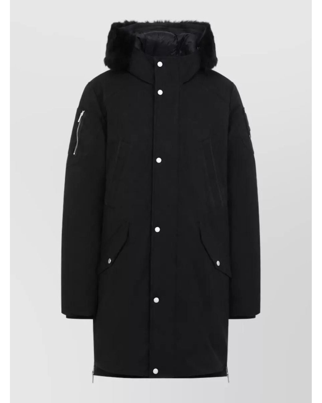 Moose Knuckles Black Down Fur Trimmed Puffer Parka for men
