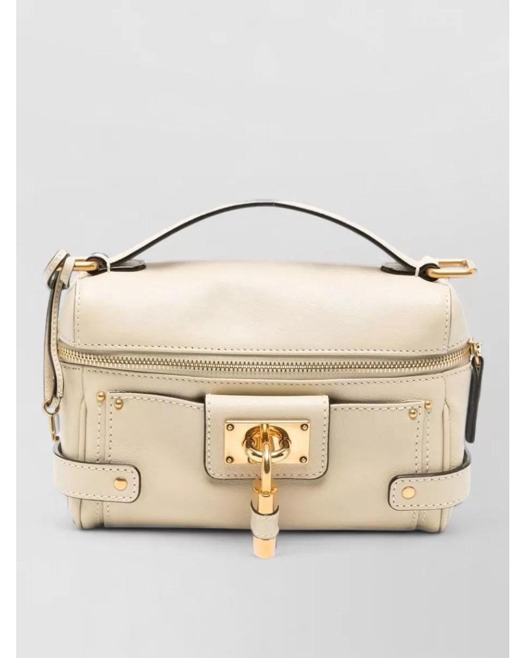 Chloé Natural Paddington Leather Mini Bag