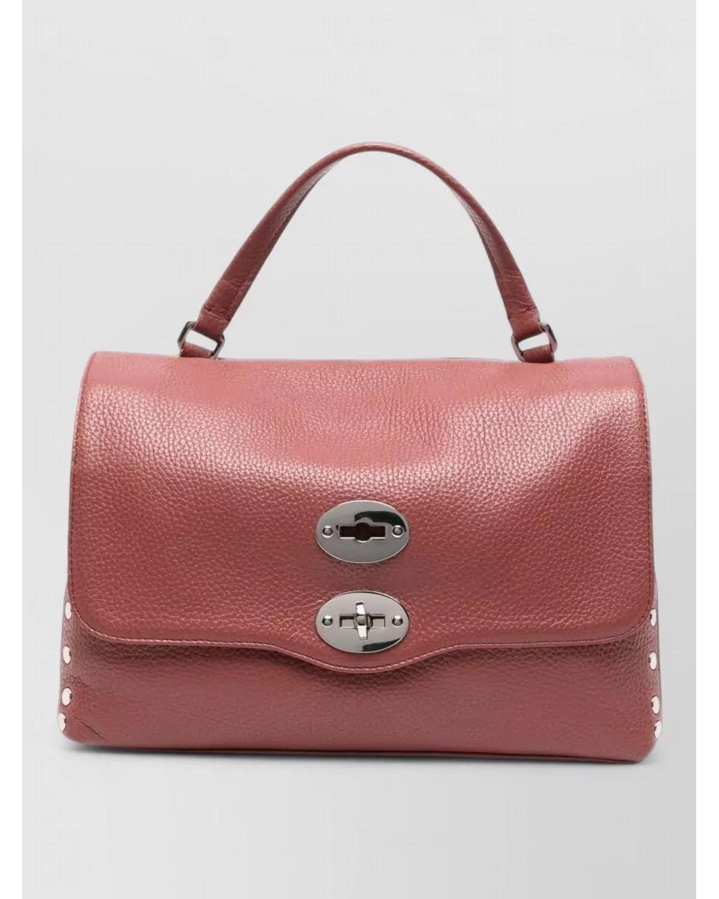 Zanellato Red Studded Leather Shoulder Bag