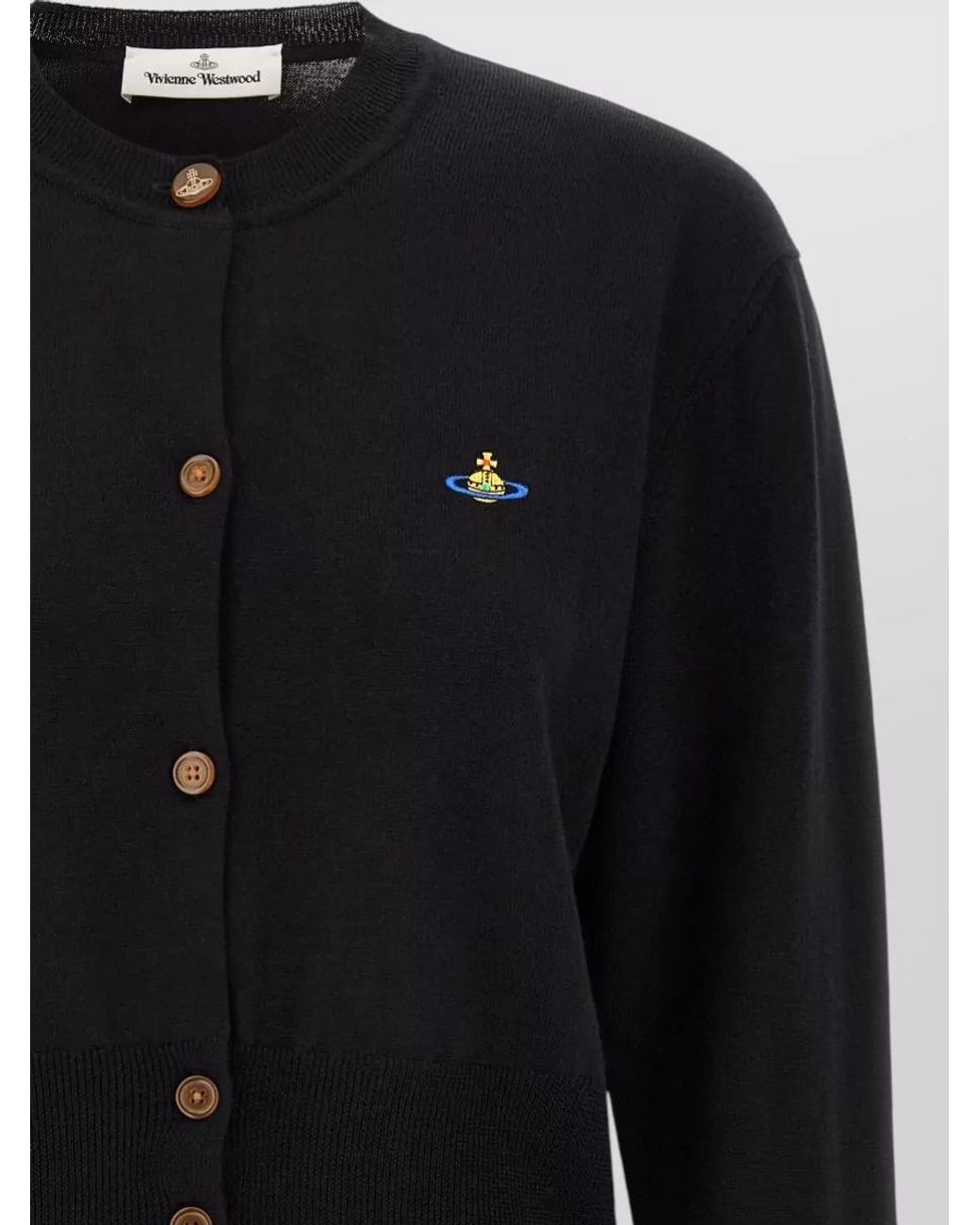Vivienne Westwood Black Silk Wool Cropped Cardigan