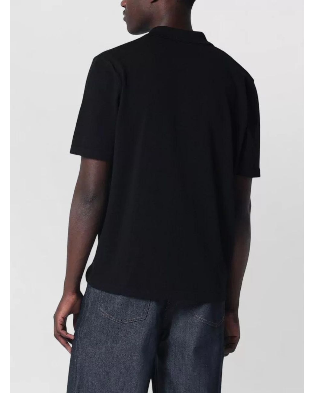 A.P.C. Blue Cotton Knit Polo Shirt for men