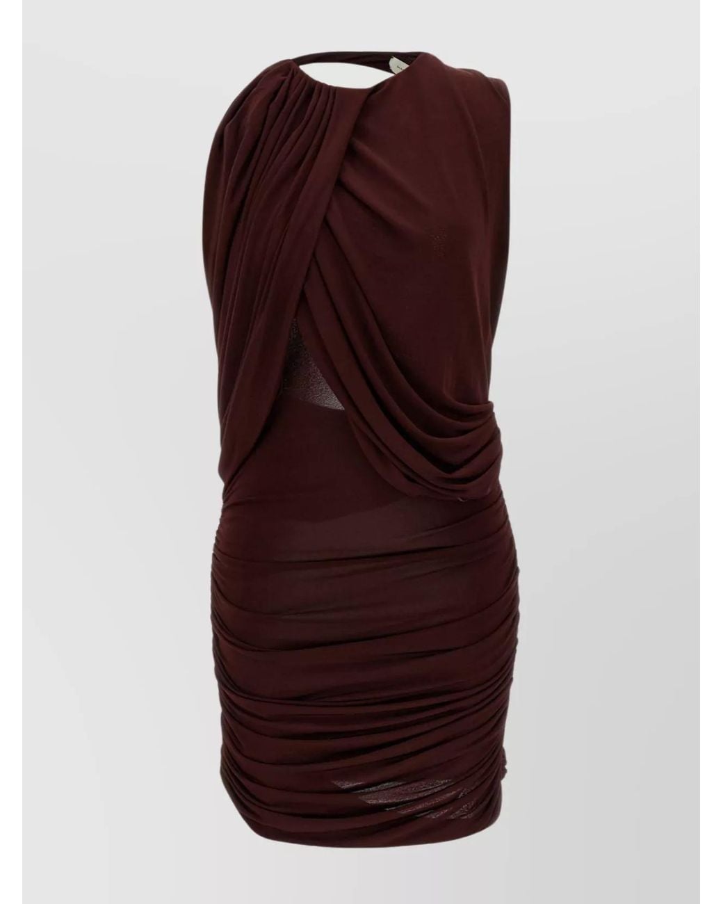 Magda Butrym Purple Asymmetric Draped Cutout Mini Dress