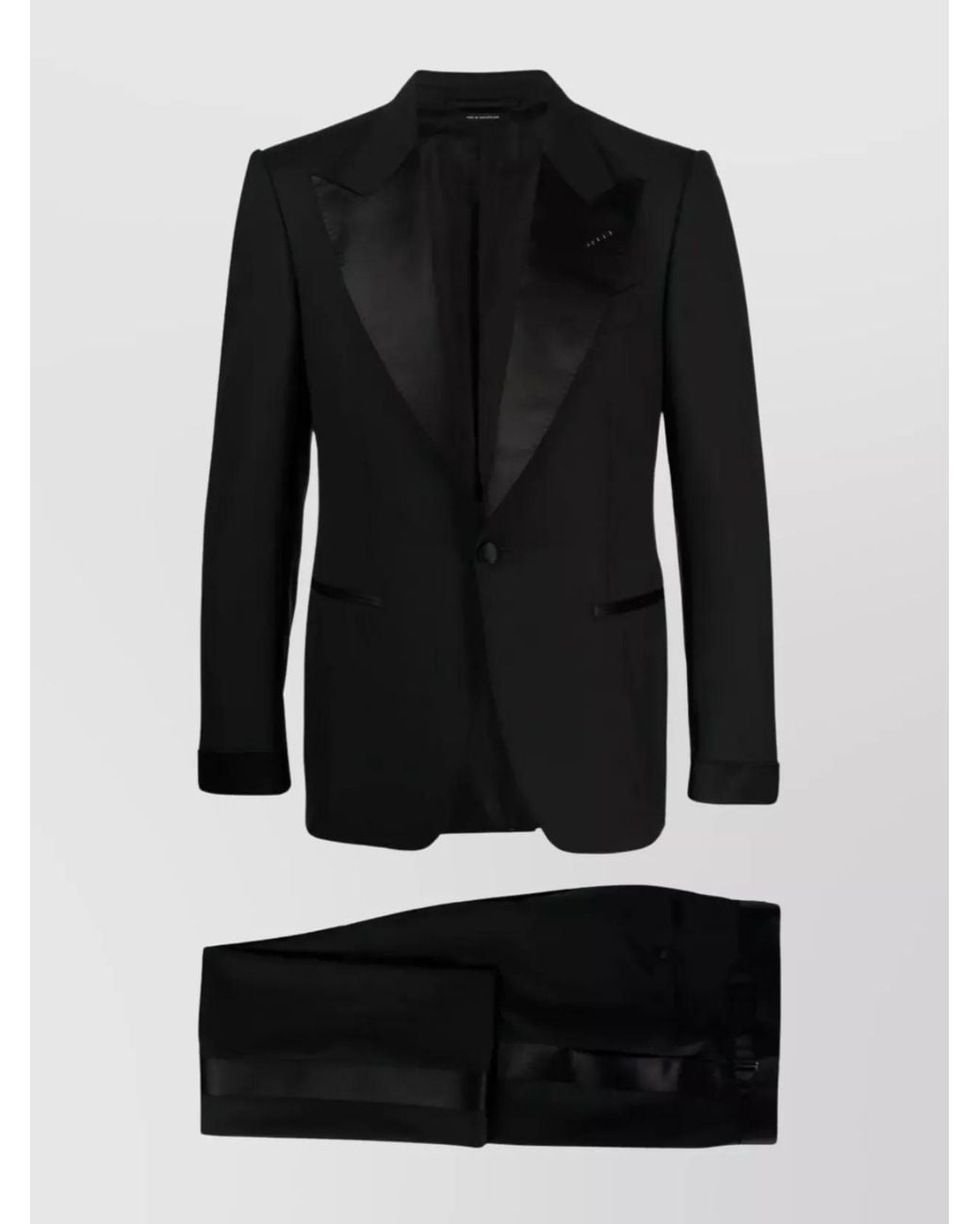 Tom Ford Black Tailored Evening Suit Featuring Satin Lapels for men