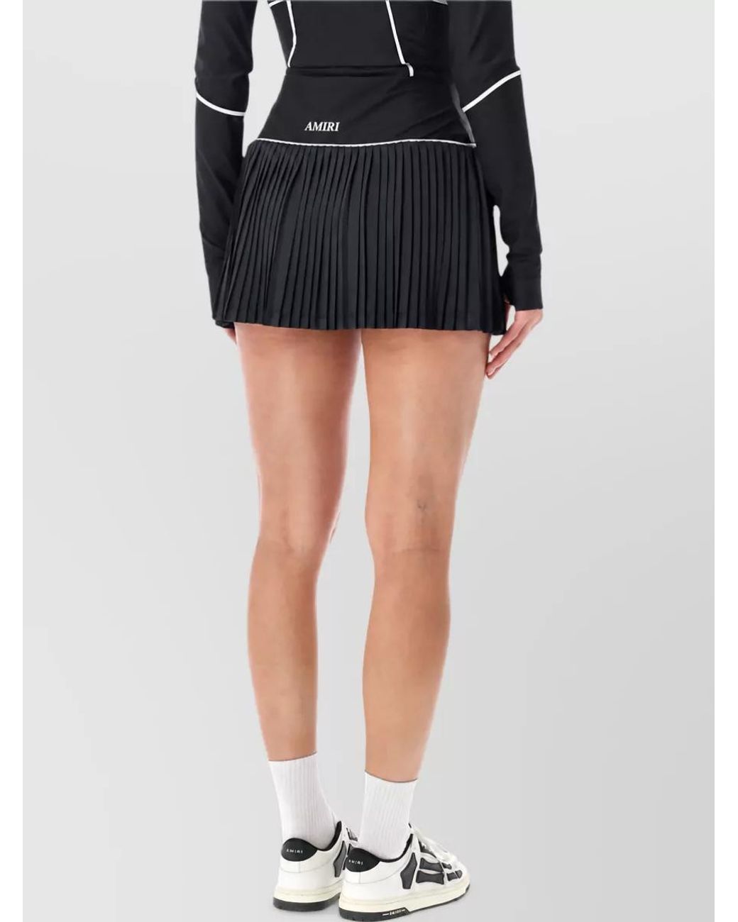 Amiri Black Pleated Mini Skirt