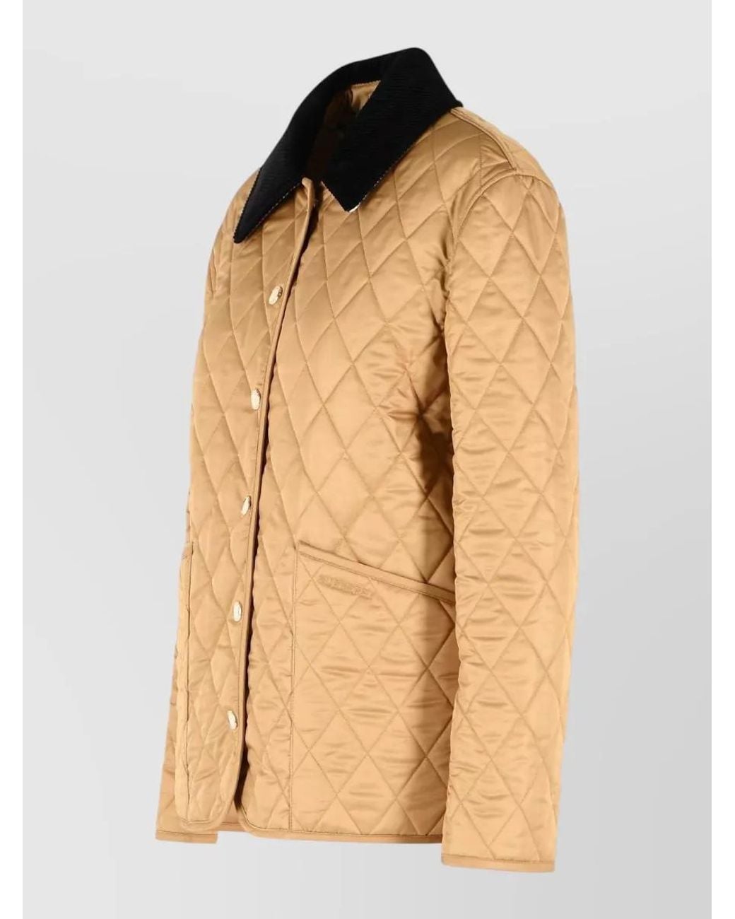 Burberry Natural Quilted Single Breasted Jacket