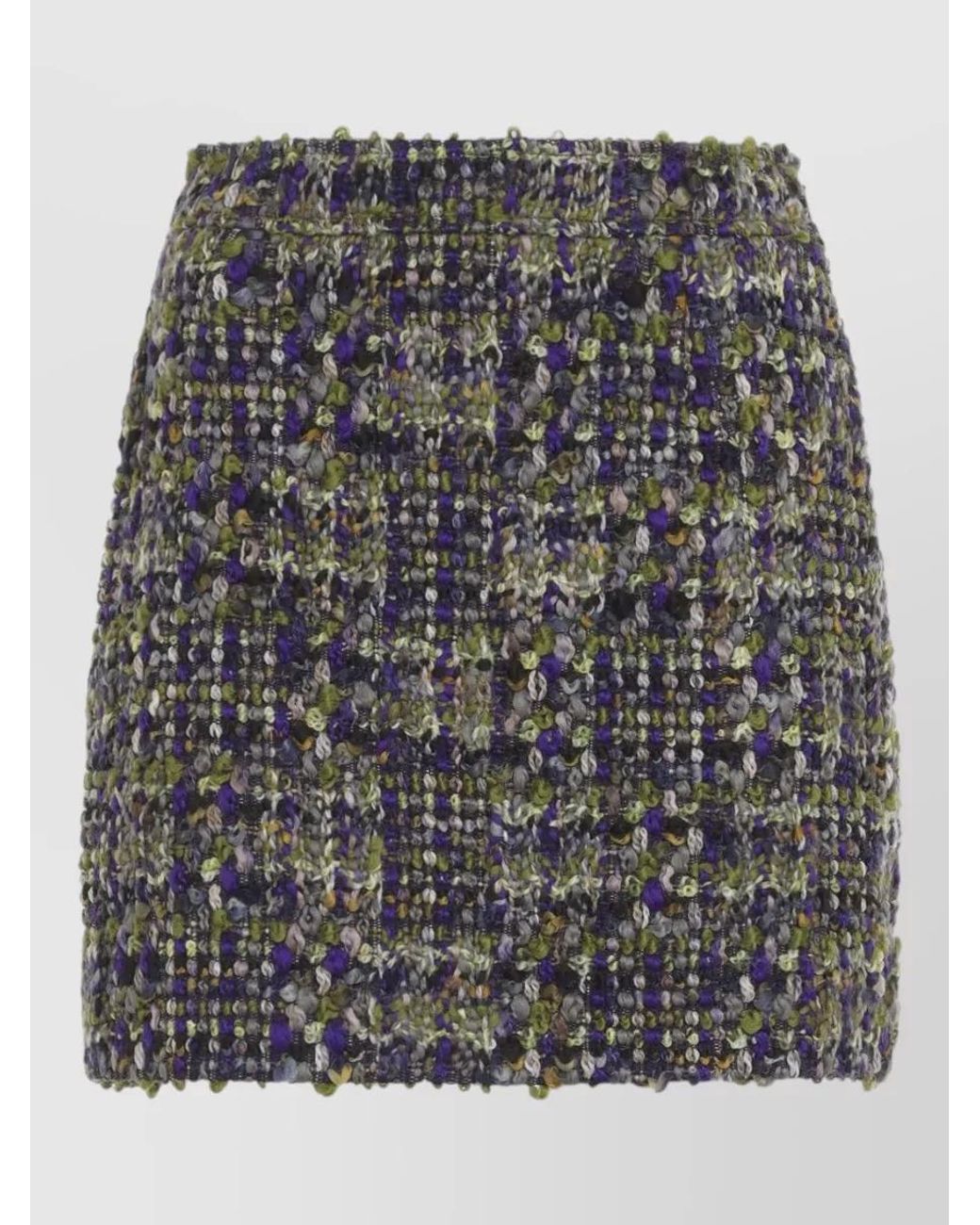Saint Laurent Gray Tweed High-Rise Mini Skirt