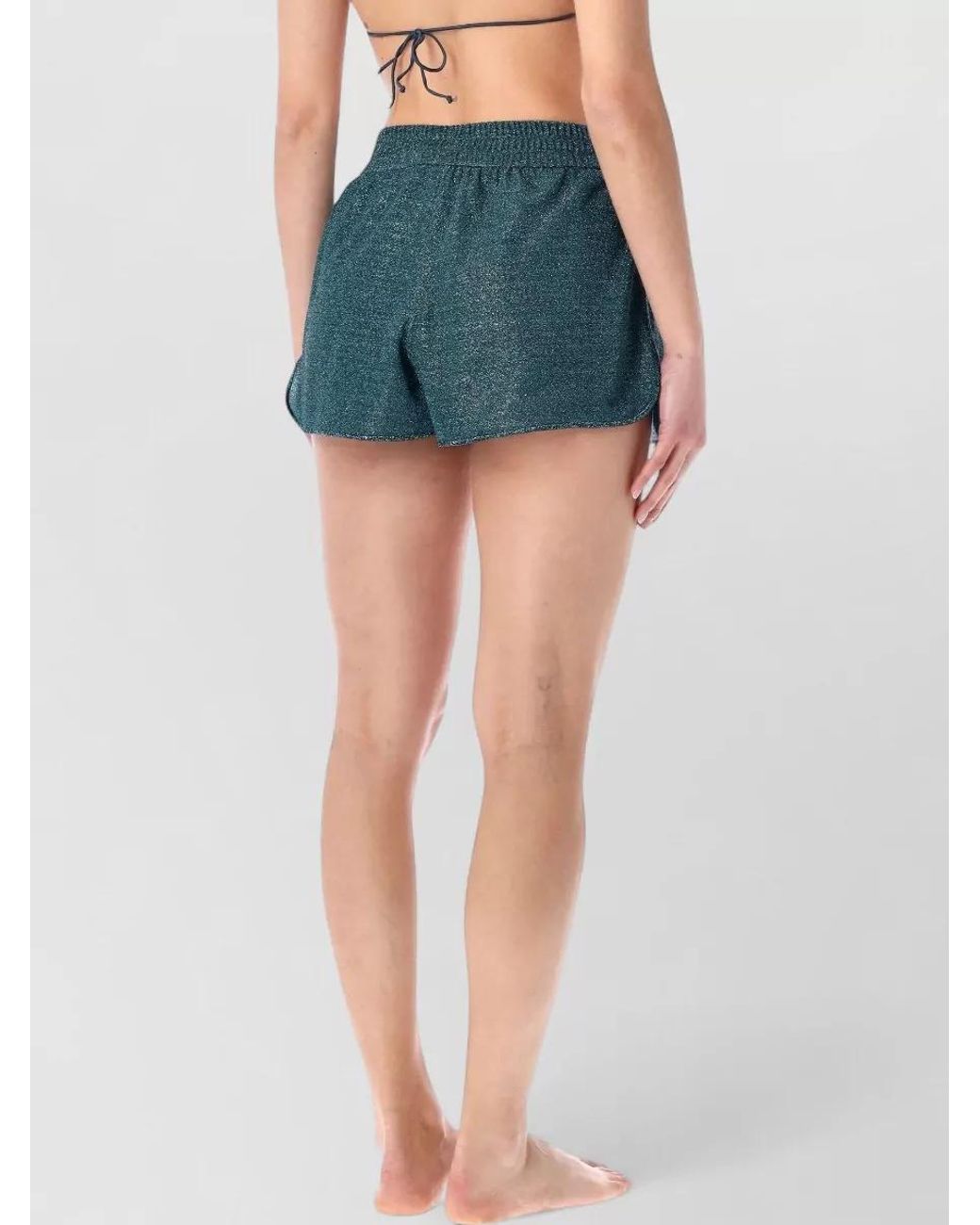 Oseree Blue Metallic Short Shorts