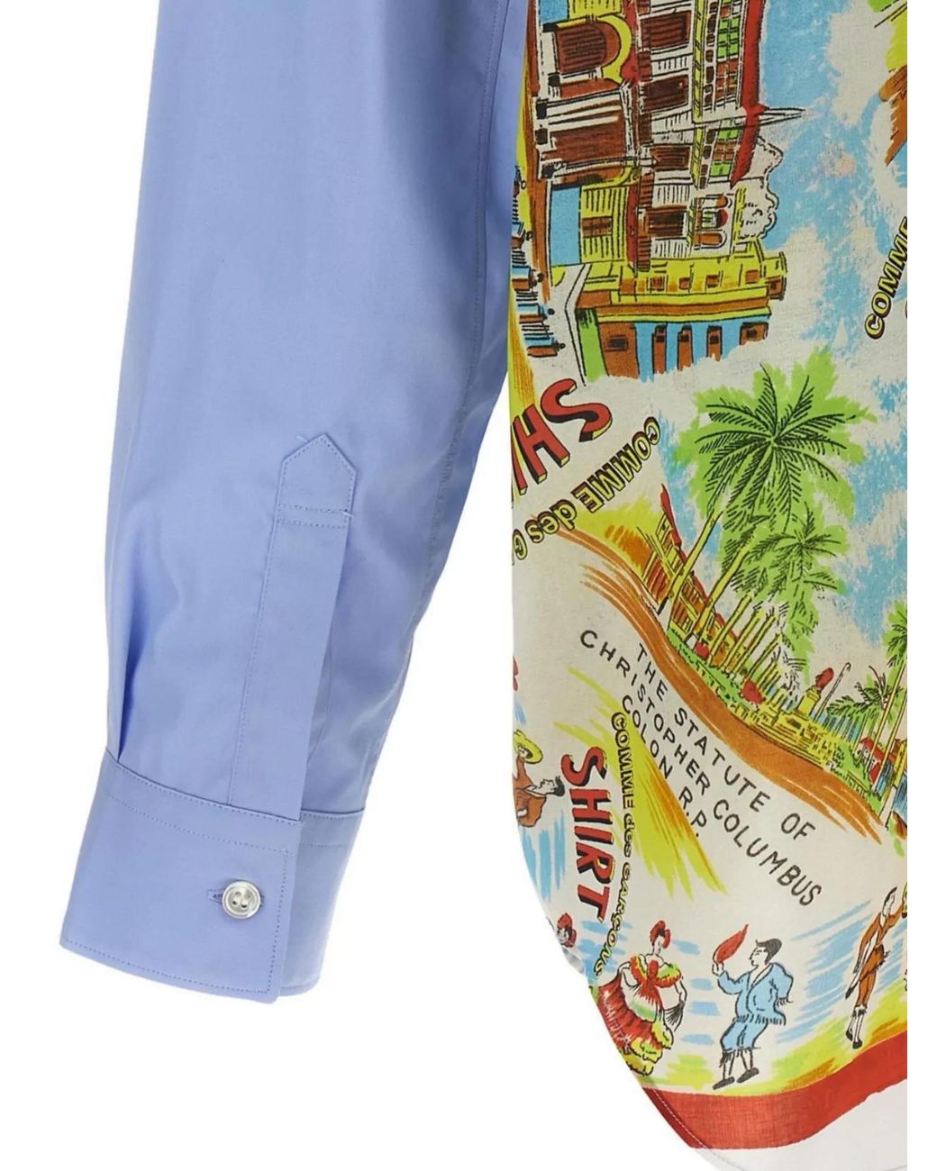 Comme des Garçons Blue Printed Shirt for men
