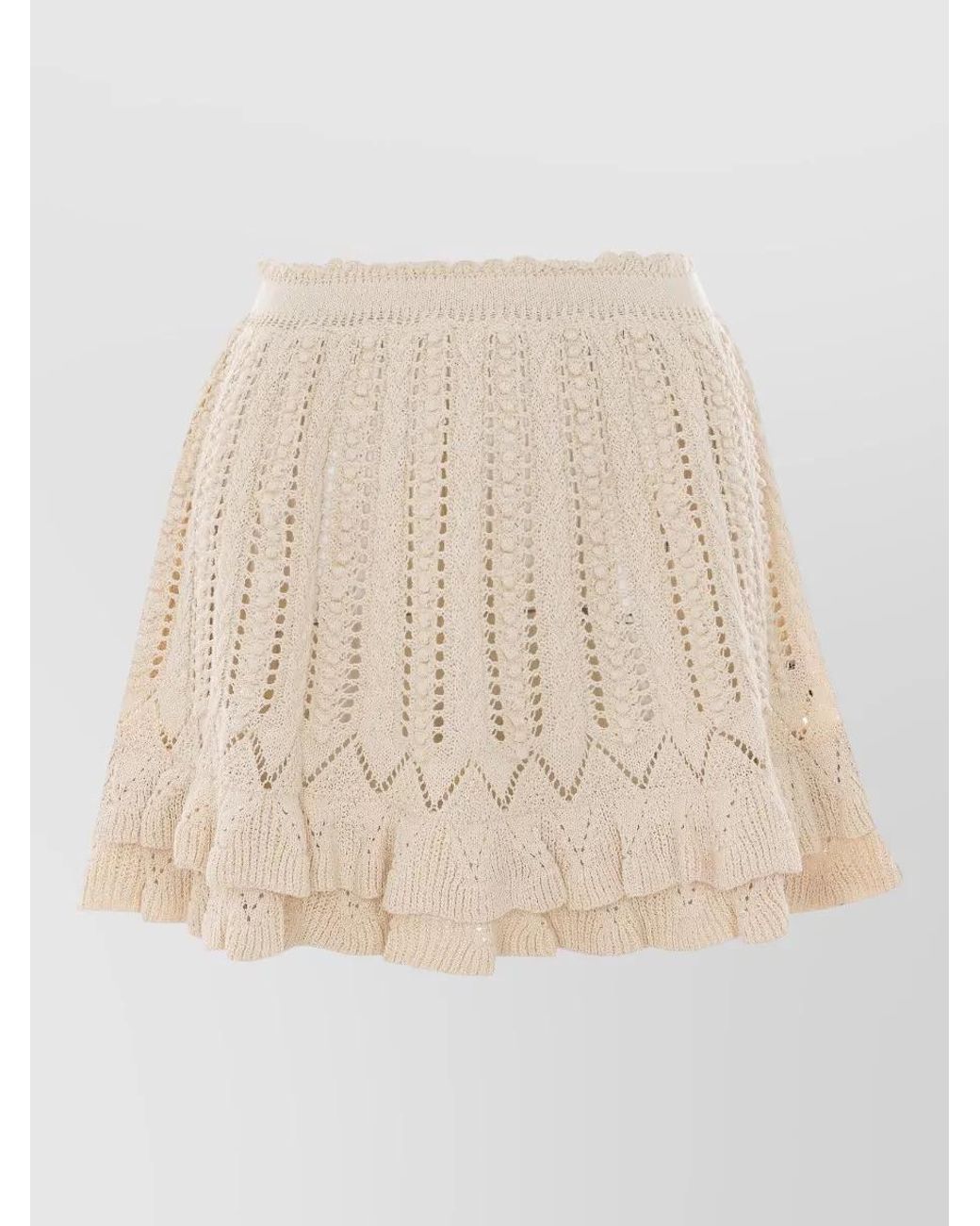 Isabel Marant Natural Cotton Crochet Mini Skirt