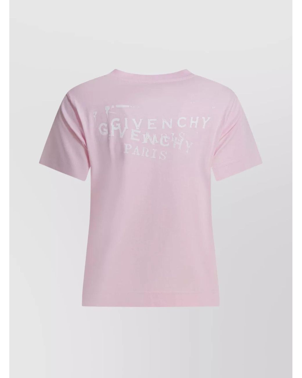 Givenchy Pink Logo Print Cotton Crew Neck T-Shirt