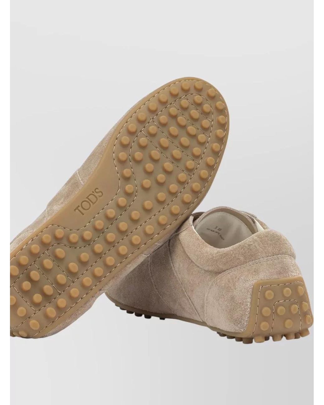 Tod's Natural Leather Lace-Up Sneakers
