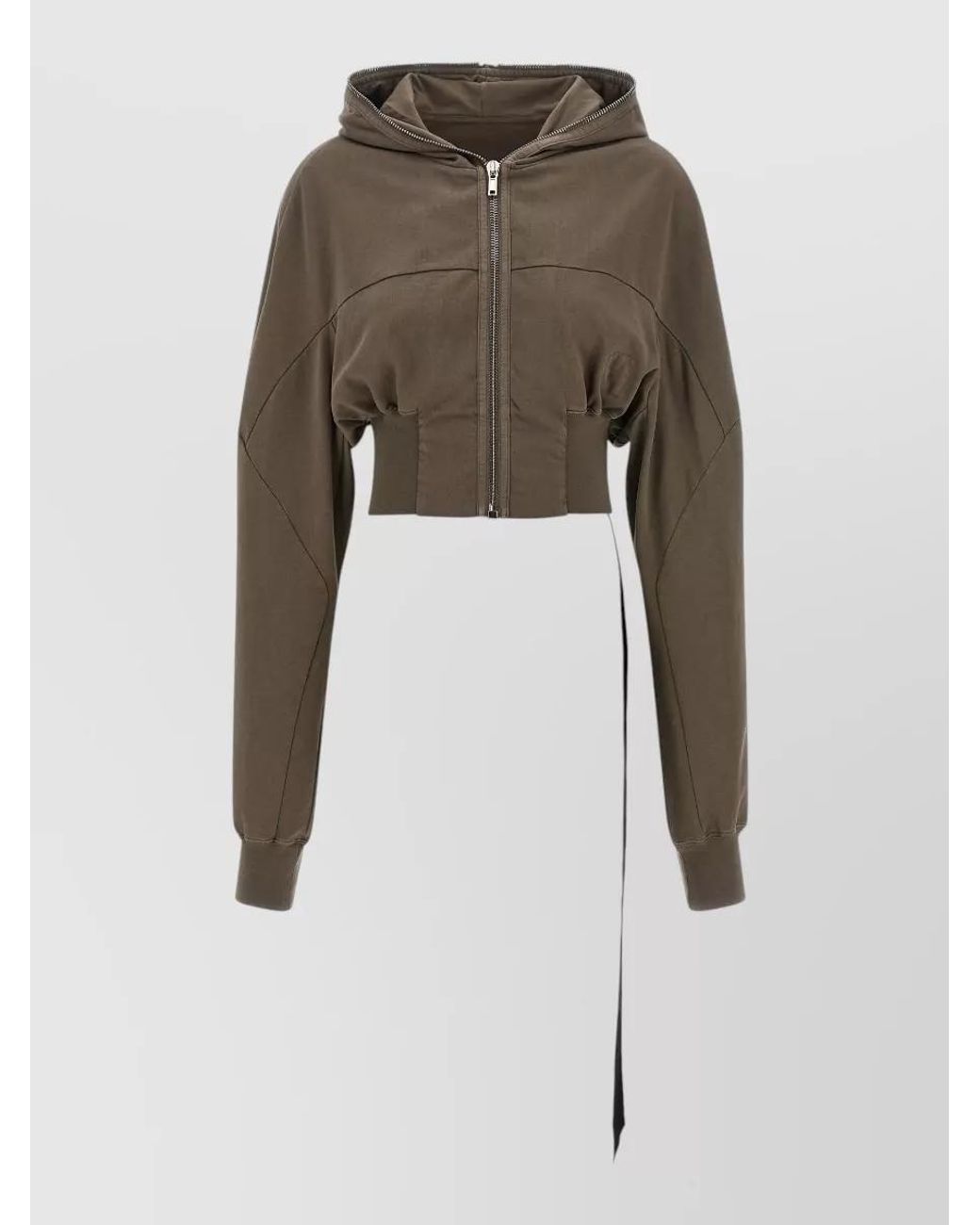 Rick Owens Multicolor Cotton Cropped Zip Hoodie
