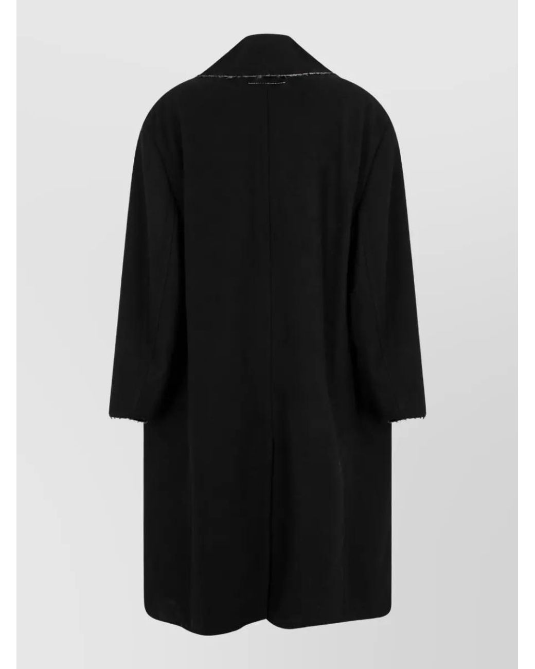MM6 by Maison Margiela Black Wool Double-Breasted Coat