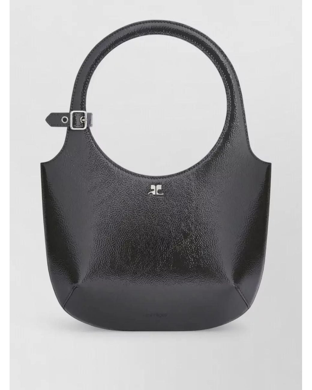 Courreges Black Leather Shoulder Bag
