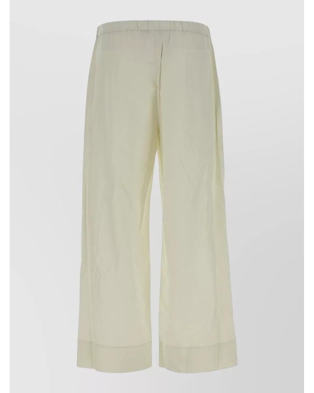 Max Mara White Cotton Wide-Leg Trousers