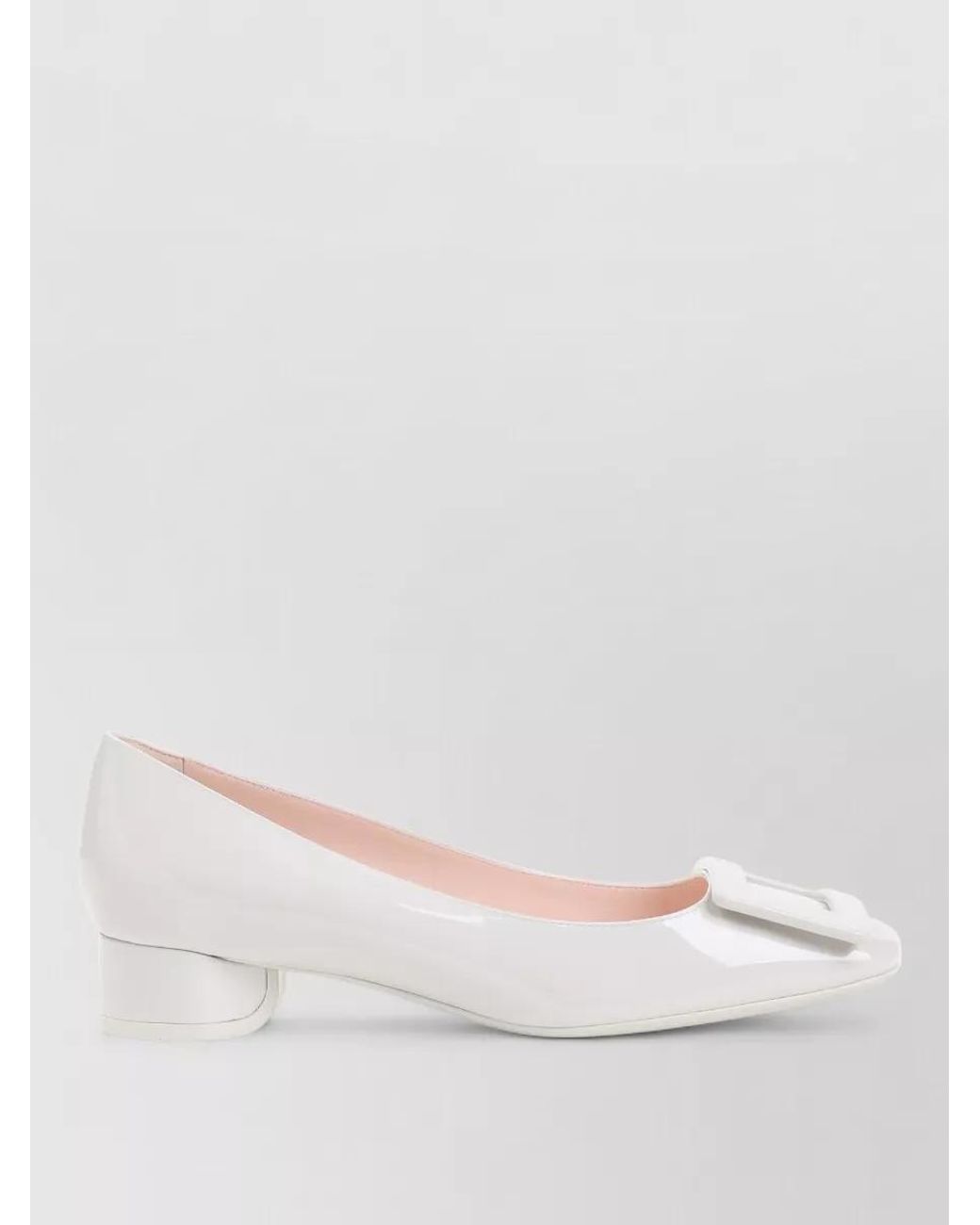 Roger Vivier White Leather Roundy Pumps