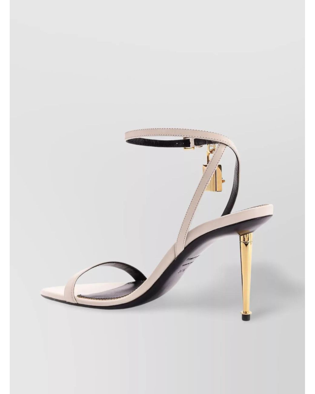 Tom Ford White Leather Padlock Sandals