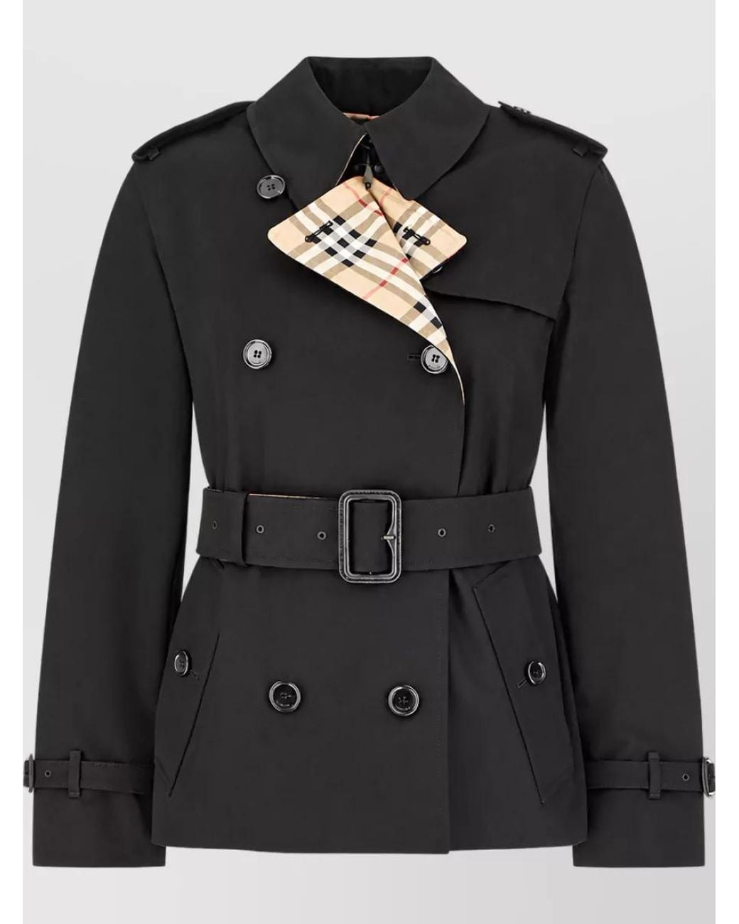 Burberry Black Cotton Trench Coat