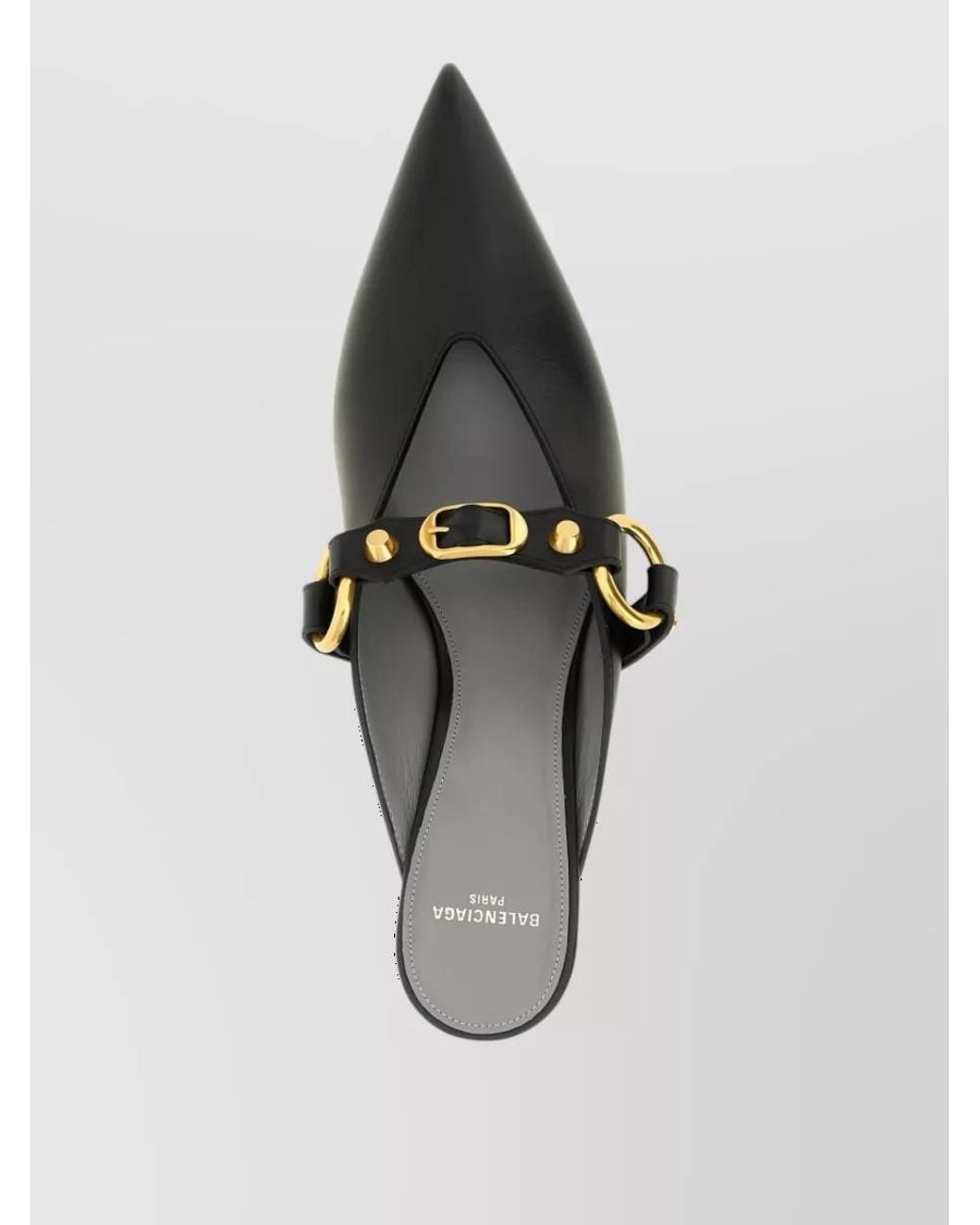 Balenciaga Black Leather City Mules