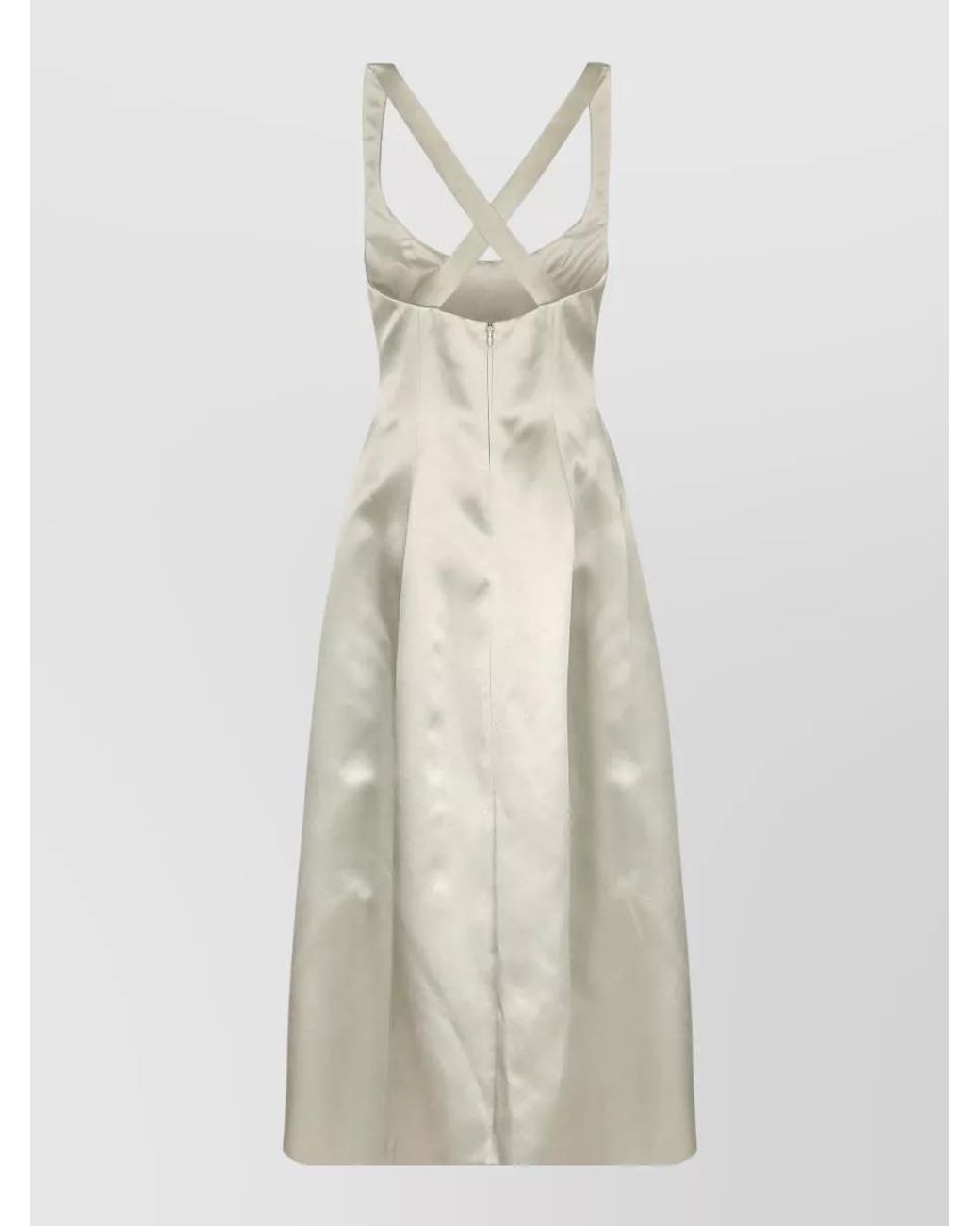 Philosophy White Cross-Back Midi Dress
