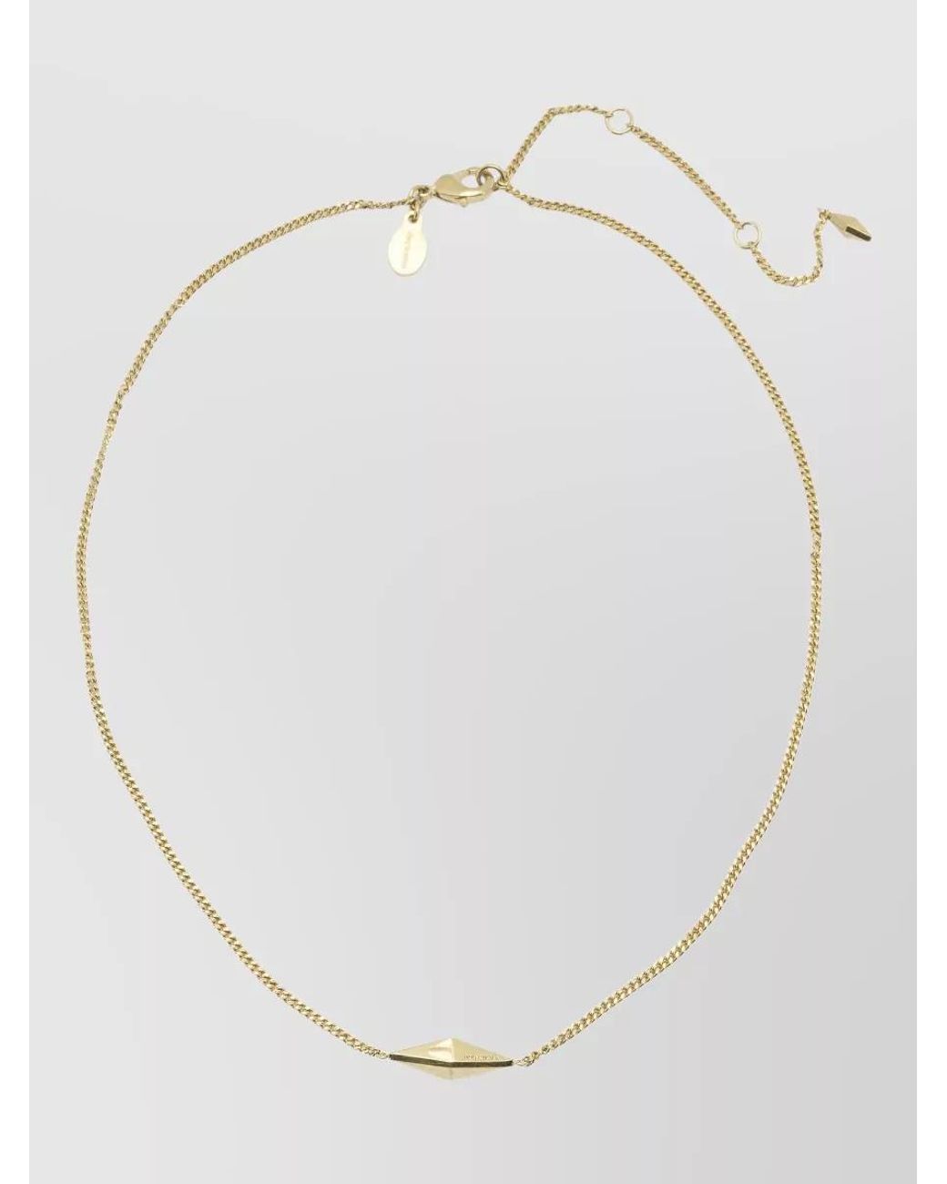 Jimmy Choo White Brass Fine Chain Necklace