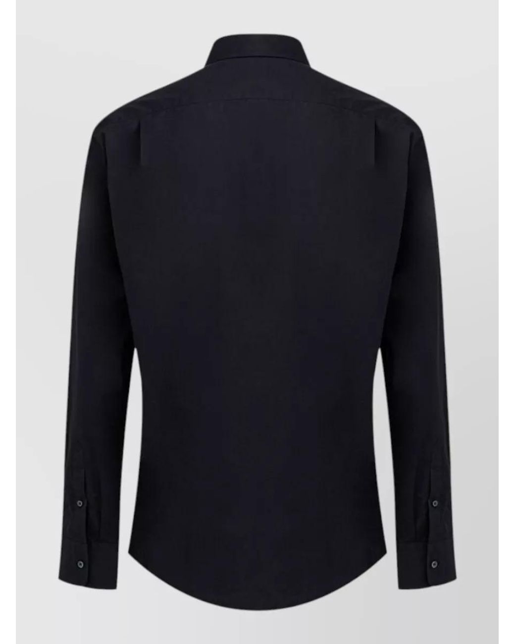Dolce & Gabbana Blue Pleated Cotton Shirt for men