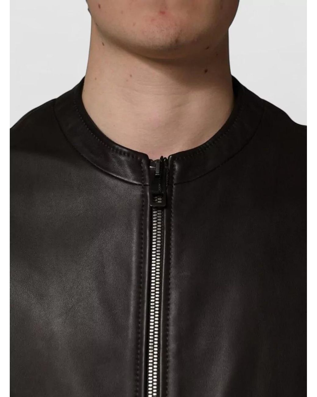 Dolce & Gabbana Black Leather Biker Jacket for men