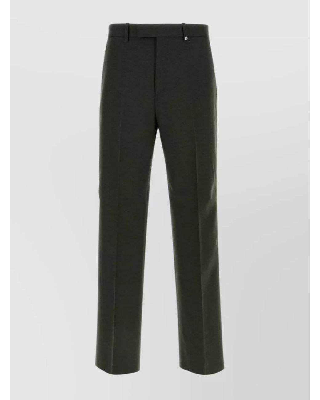 Burberry Gray Wool Straight-Leg Trousers for men