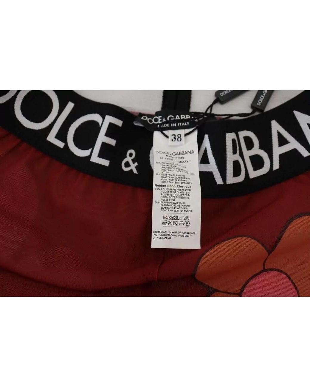 Dolce & Gabbana Red Floral-Print Leggings