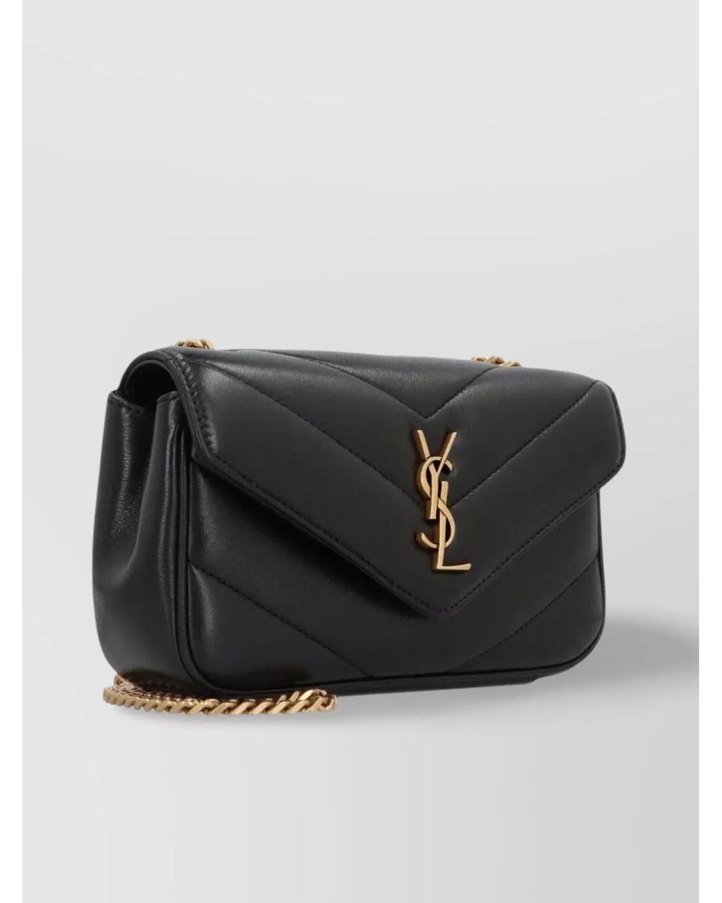 Saint Laurent Black Loulou Mini Leather Quilted Shoulder Bag