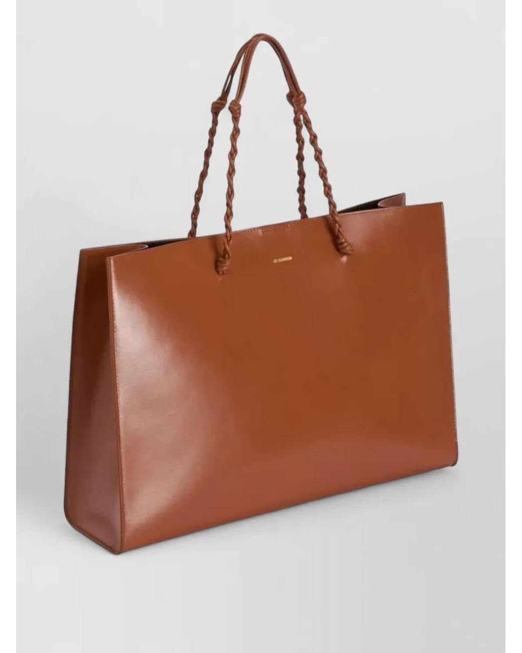 Jil Sander Brown Tangle Leather Tote Bag