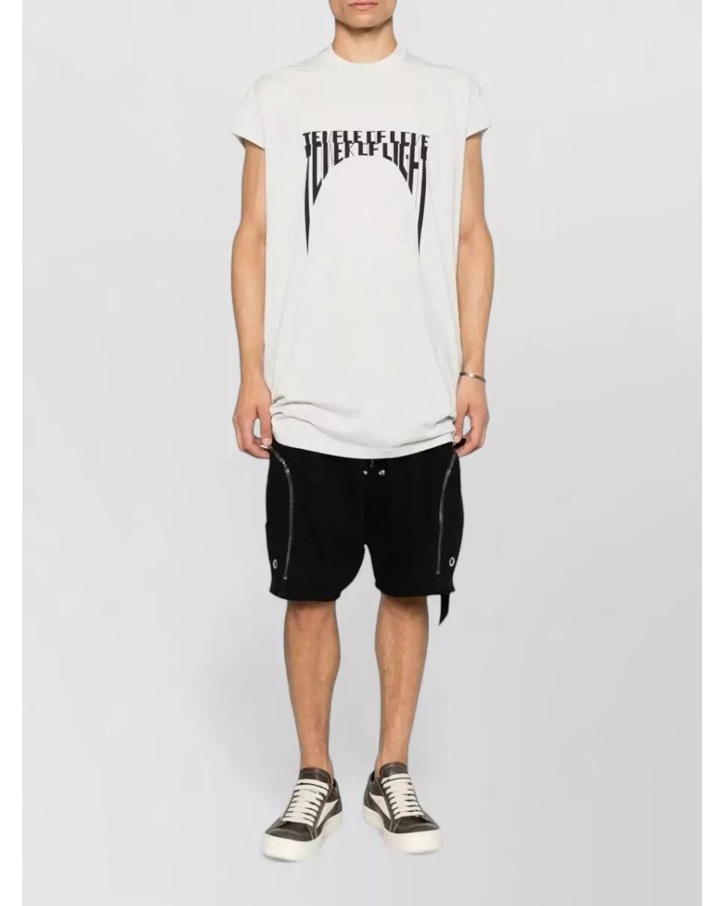 Rick Owens Multicolor Ribbed Oversized Sleeveless Cotton T-Shirt for men