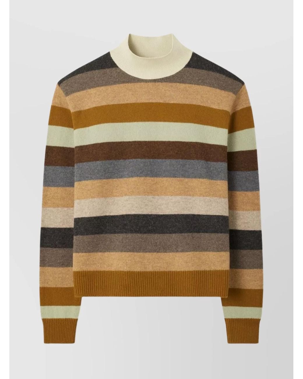 Tory Burch Multicolor Merino Wool Striped Turtleneck Jumper