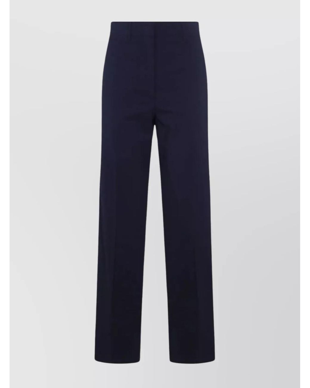 Miu Miu Blue Virgin Wool Mid-Rise Straight-Leg Trousers