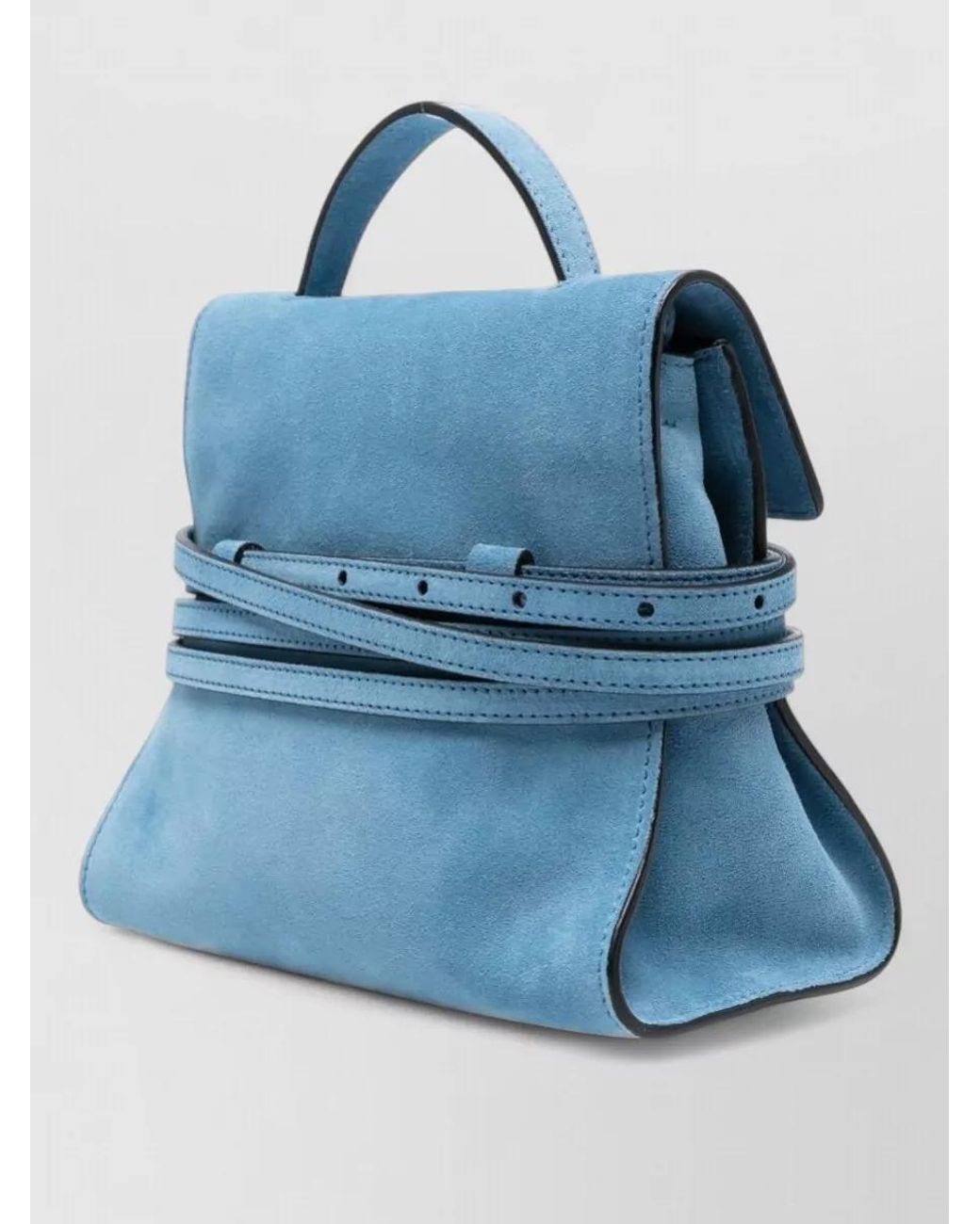 Moschino Blue Suede Leather Mini Bag
