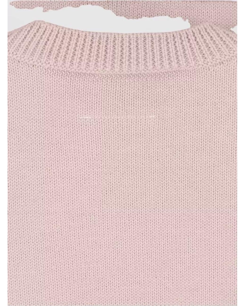 MM6 by Maison Margiela Pink Crewneck Jumper for men