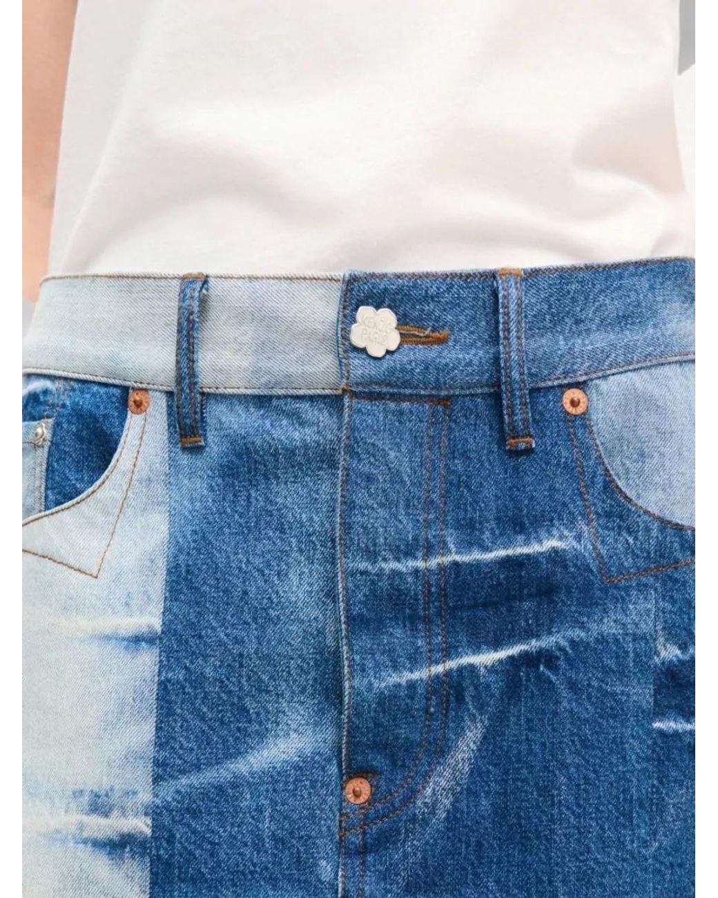 KENZO Blue Denim Midi Skirt