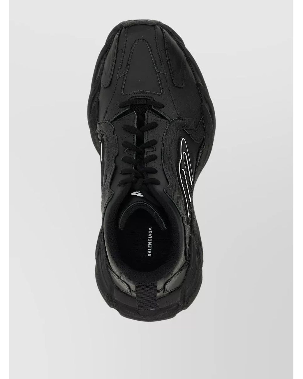 Balenciaga Black Leather Low-Top Sneakers for men