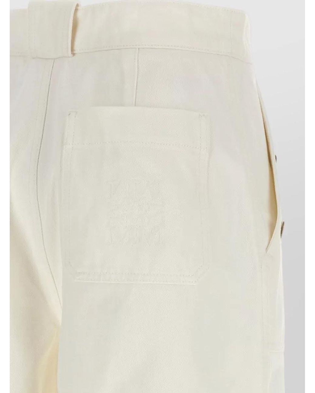 Max Mara White High-Rise Wide-Leg Cotton Trousers