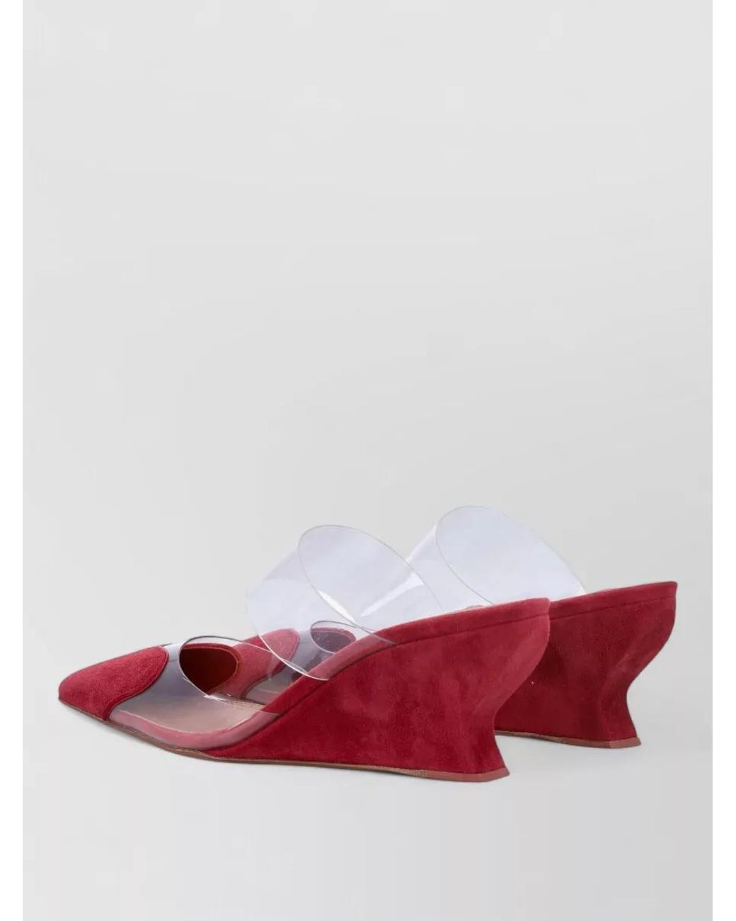Alaïa Red Polyurethane Le Coeur Wedge Mules