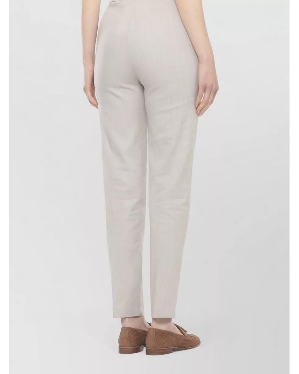 Panicale White Straight-Leg Trousers