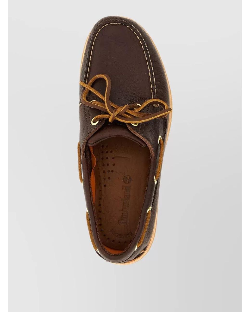Timberland Brown Leather Boat Shoes for men
